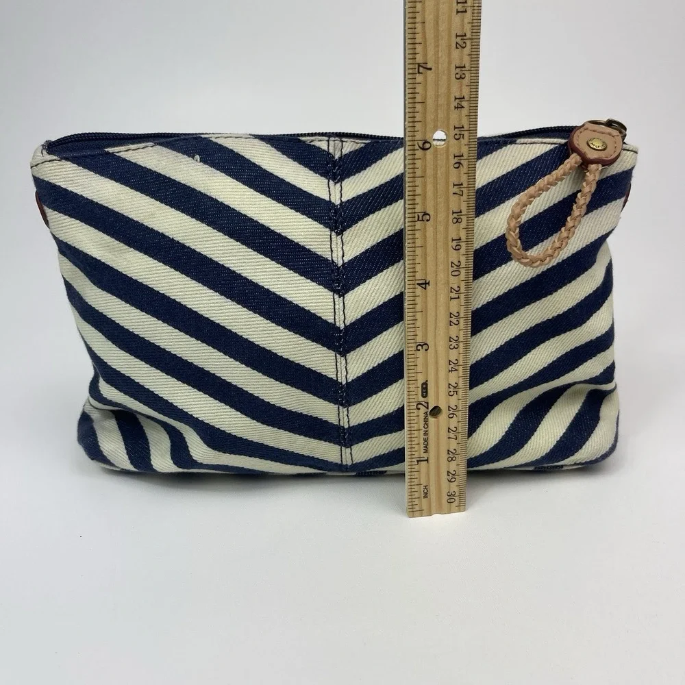 Tommy Hilfiger Cosmetic Makeup Zippered‎ Pouch Cloth Classic Stripes Vintage